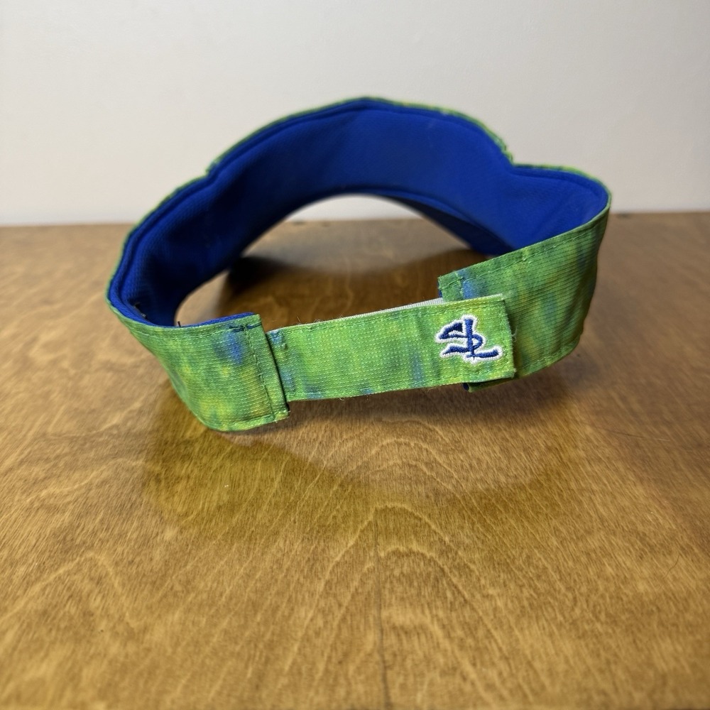 Salt Life Visor Blue Green Yellow Hook Loop Close Adjustable Size Summer Hat - Picture 3 of 7